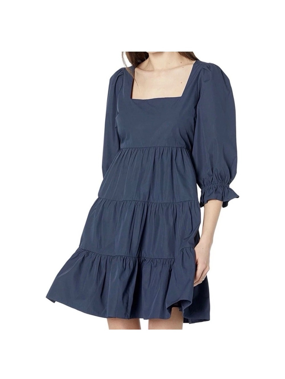Madewell Poplin Lizzie Babydoll Dress — Navy | Size 0